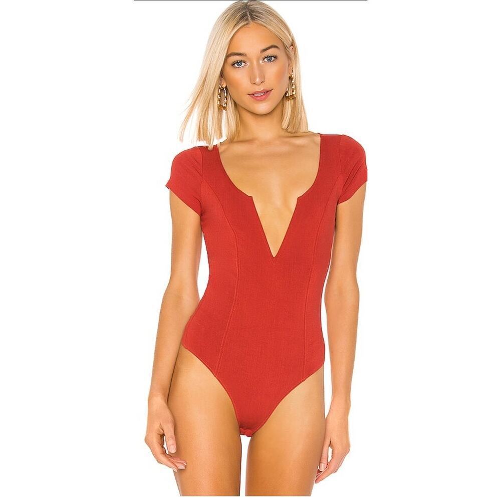 Intimately Free People Deep Conversation bodysuit Terracotta Size small Feminine